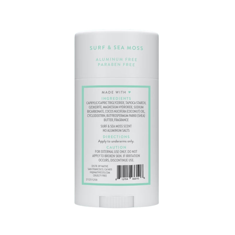 Native Deodorant Stick, Surf & Sea Moss, 2.65oz