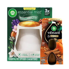 Air Wick Essential Mist Diffuser Starter Kit, White Diffuser + Harvest Pumpkin & Spice Refill