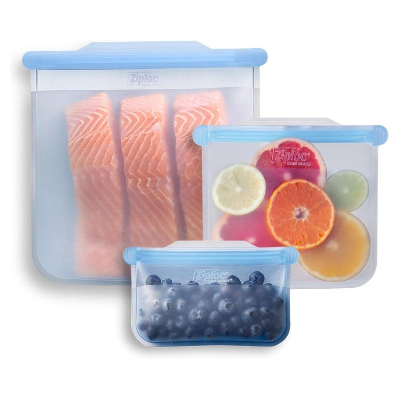 Ziploc Endurables Reusable Silicone Pouch Starter Kit, Small, Medium & Large