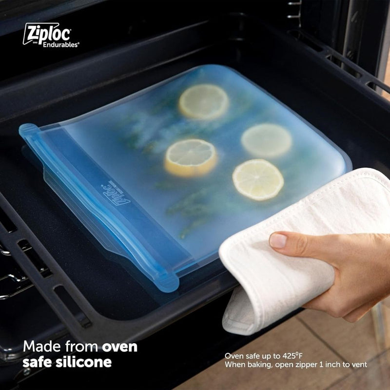 Ziploc Endurables Reusable Silicone Pouch Starter Kit, Small, Medium & Large