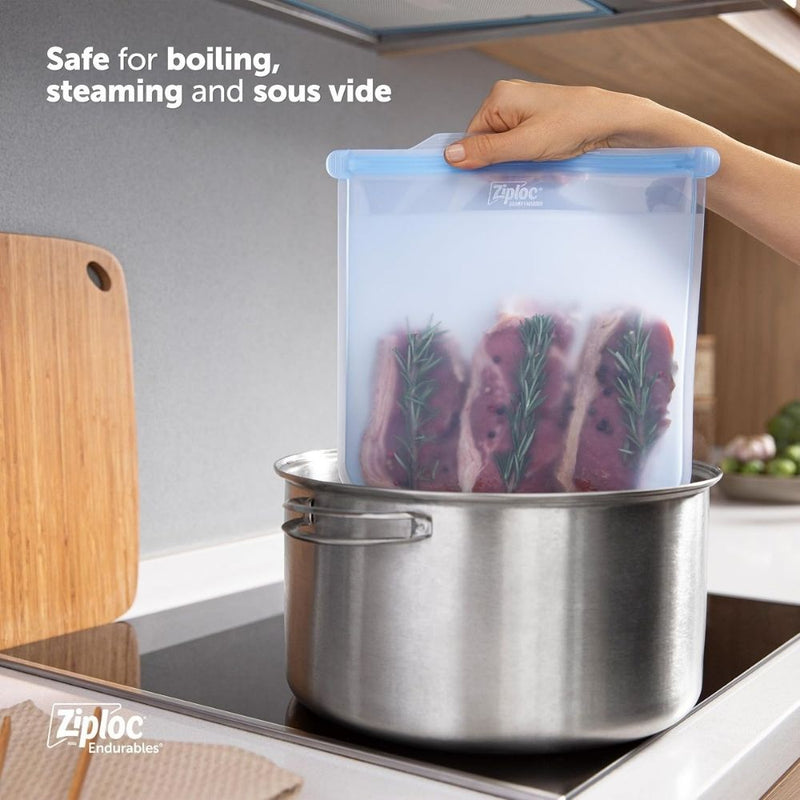 Ziploc Endurables Reusable Silicone Pouch Starter Kit, Small, Medium & Large
