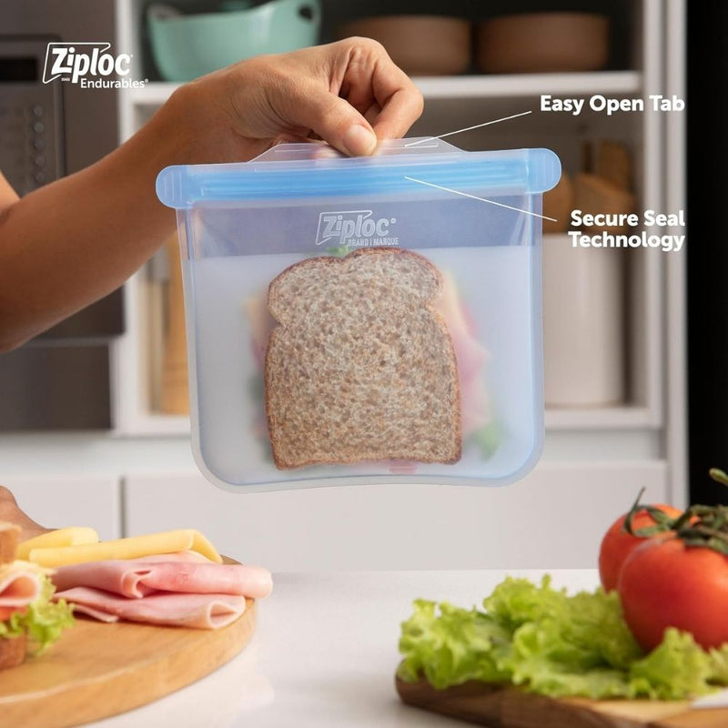 Ziploc Endurables Reusable Silicone Pouch Starter Kit, Small, Medium & Large