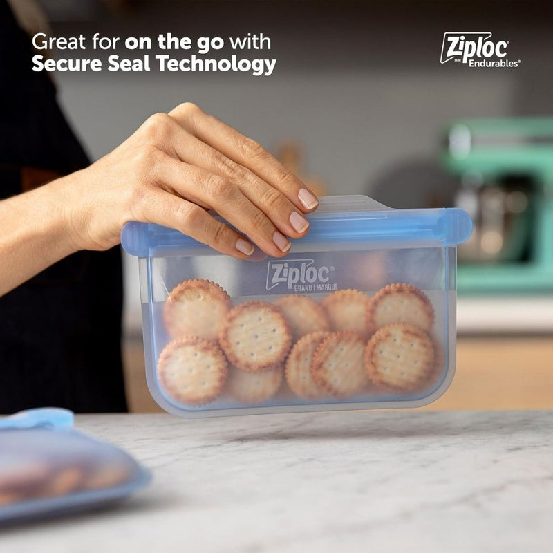 Ziploc Endurables Reusable Silicone Pouch Starter Kit, Small, Medium & Large