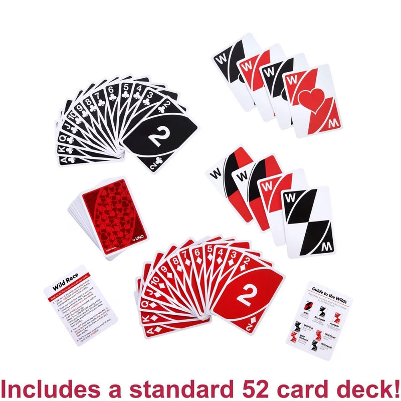 UNO Wild Twists Playing Cards - 52 Standard Card Deck with 8 Extra Wild Cards