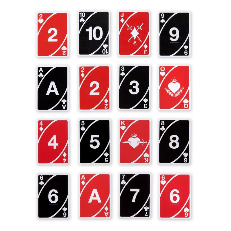 UNO Wild Twists Playing Cards - 52 Standard Card Deck with 8 Extra Wild Cards