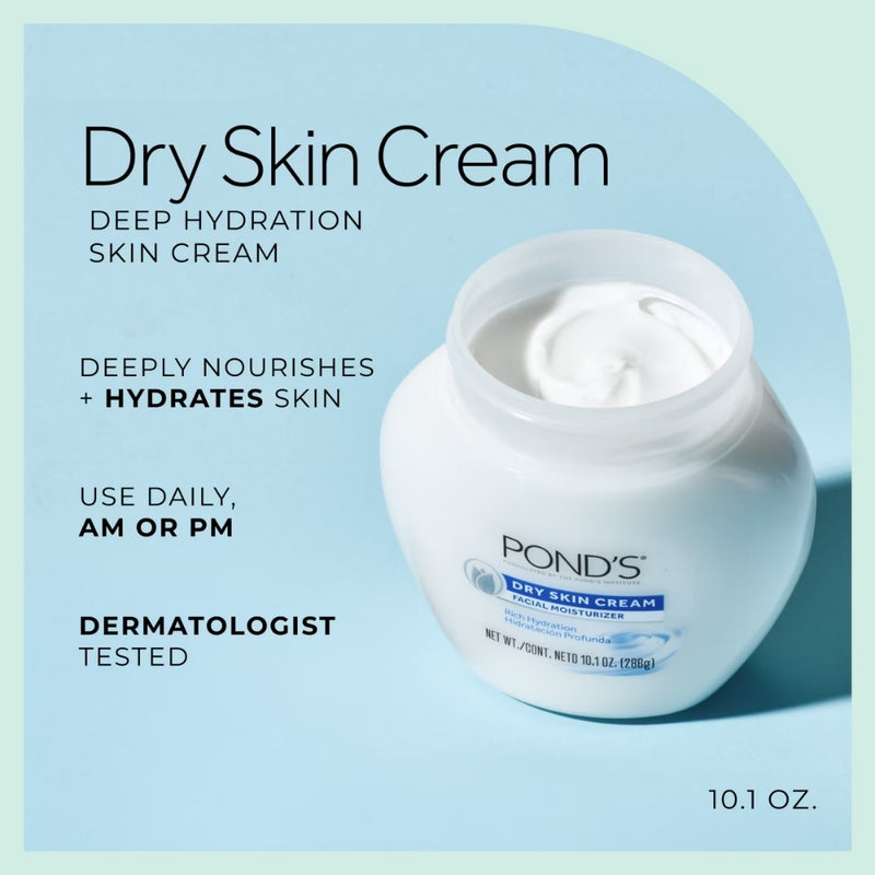 Pond's Dry Skin Cream, Facial Moisturizer, 10.1oz
