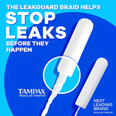 Tampax Pearl Tampons, 27 Regular, 10 Super & 10 Super Plus, Unscented, 47 Count