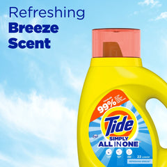 Tide Simply All-in-One Laundry Detergent, Refreshing Breeze, Travel Size, 10oz, 6-Pack