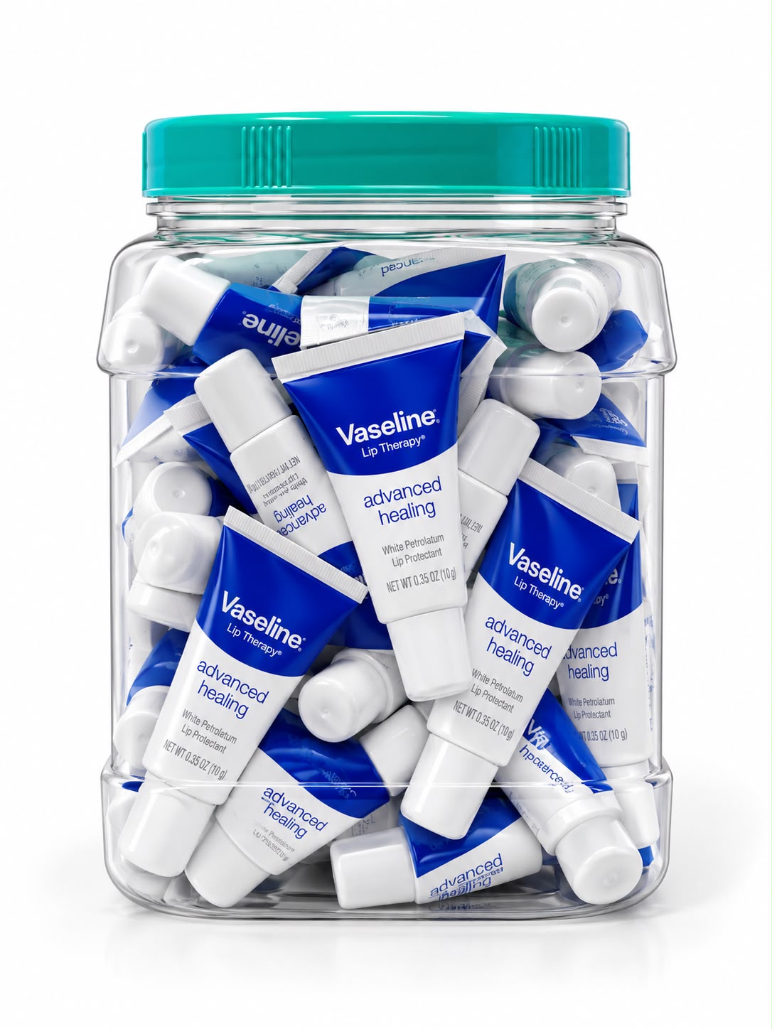 Vaseline Lip Therapy Advanced Healing lip treatment tubes, 48-count jar