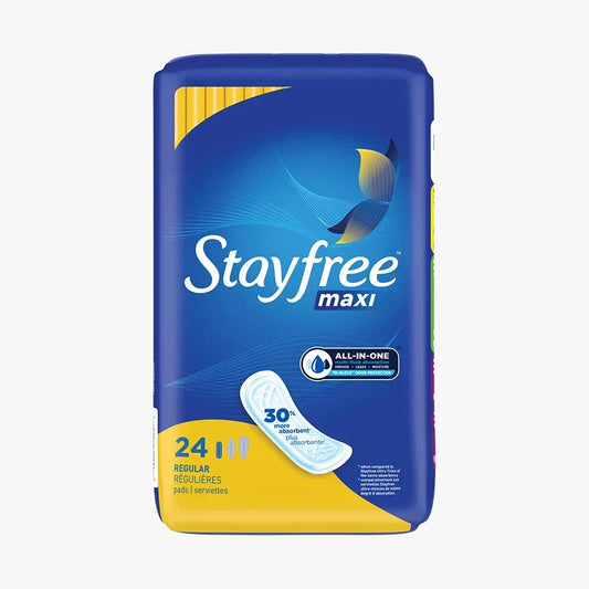 Stayfree Maxi Regular Pads Without Wings, 24 Count -