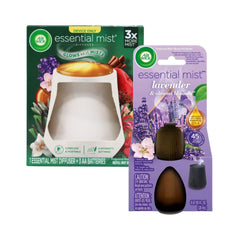Air Wick Essential Mist Diffuser Starter Kit (White Diffuser +  Lavender & Almond Blossom Refill)