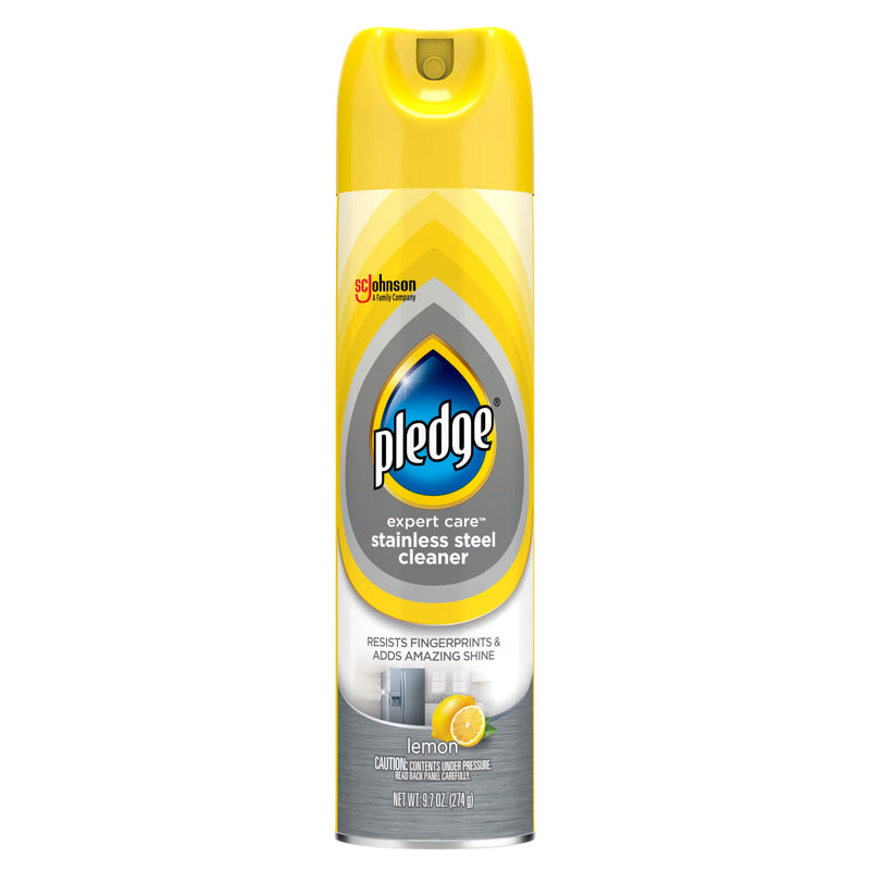 Pledge Expert Care Stainless Steel Cleaner, Lemon, 9.7oz