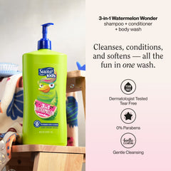 Suave Kids 3-in-1 Shampoo, Conditioner & Body Wash, Watermelon Wonder, 3oz
