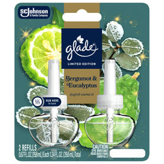 Glade PlugIns Scented Oil Refills, Bergamot & Eucalyptus, 0.67oz, 2 Count