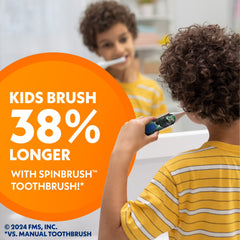 Spinbrush Kids Battery Powered Soft Bristle Toothbrush, Monster Jam Grave Digger