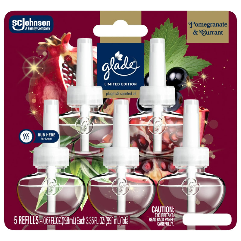 Glade PlugIns Scented Oil Refills, Pomegranate & Currant, 5 Count