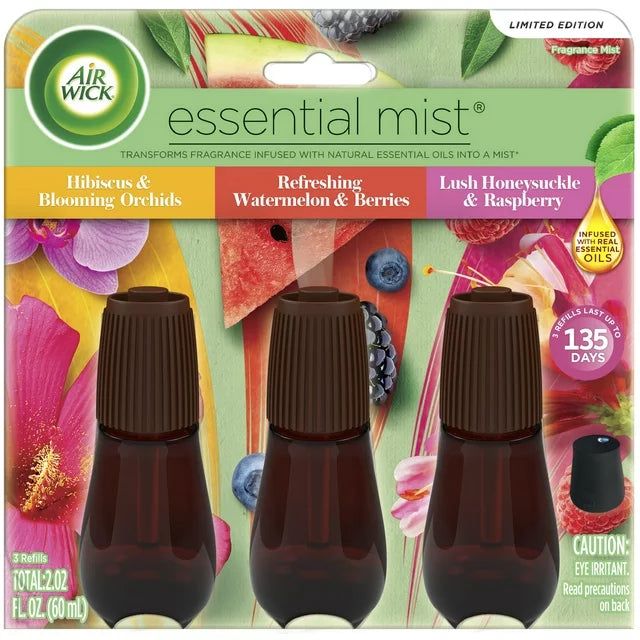 Air Wick Essential Mist, 3-Count Multi-Fragrance Refill Pack - First Choice Buying