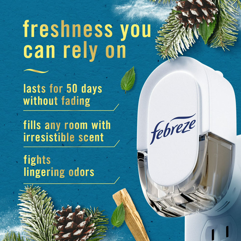 Febreze Luxe Plug Scented Oil Refills, Serene Snowfall, 0.87oz, 2 Count