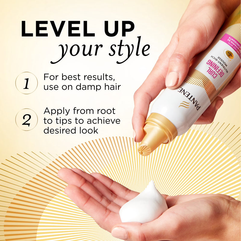 Pantene Curl Defining Mousse, Pro-Vitamin B5 & Antioxidants, 6.6oz