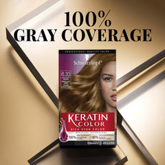 Schwarzkopf Keratin Color Permanent Hair Color, 6.33 Light Gold Brown