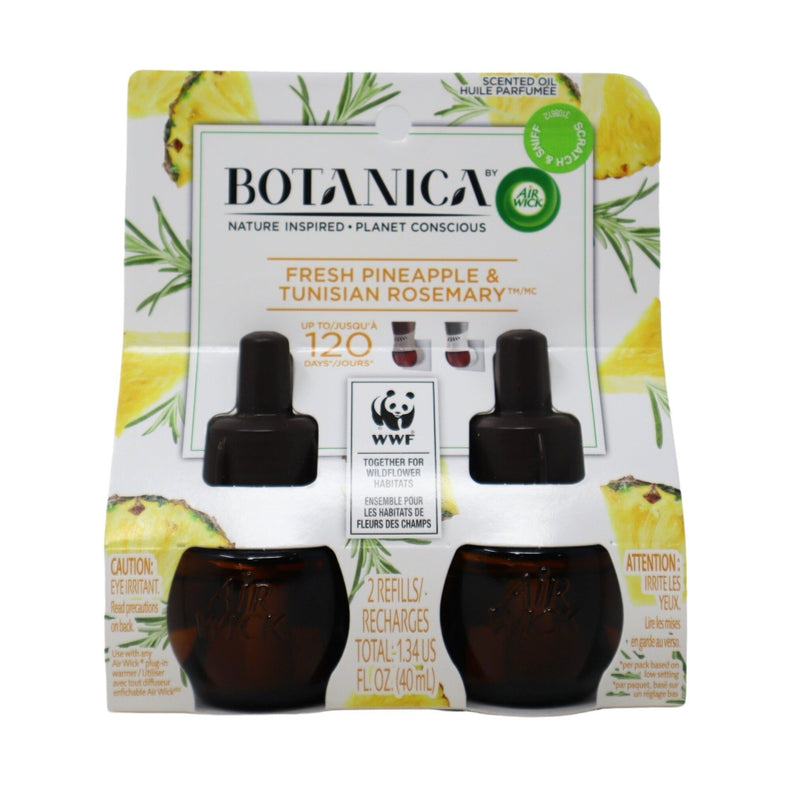 Botanica by Air Wick Plug Scented Oil Refill, Fresh Pineapple & Tunisian Rosemary, 2-Pack - First Choice Buying