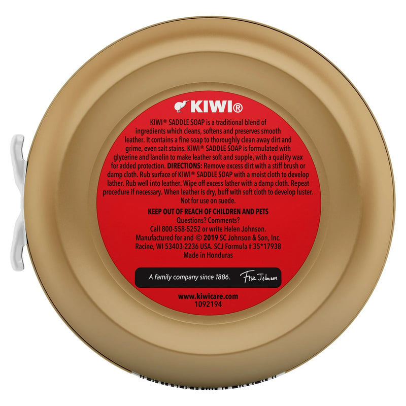 Kiwi Saddle Soap - Removes Dirt & Grime On All Leather Types, 3.125oz