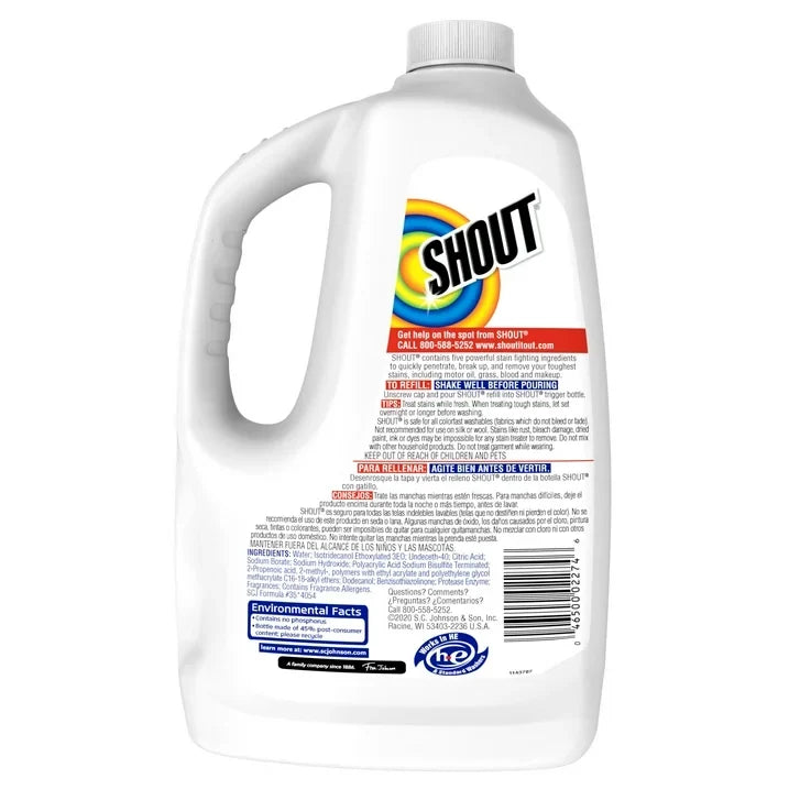 Shout Triple-Acting Laundry Stain Remover Refill Bottle, 60 Fl Oz.