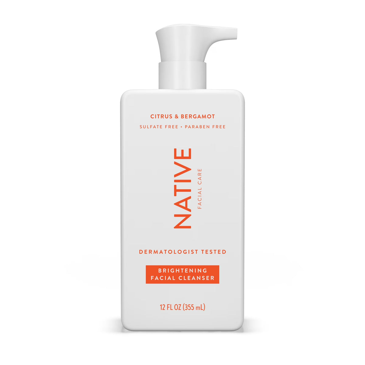 Native Brightening Facial Cleanser, Citrus & Bergamot, 12oz -