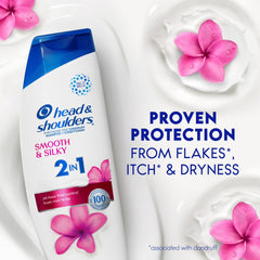 Head & Shoulders 2-in-1 Dandruff Shampoo + Conditioner, Smooth and Silky, 12.5oz