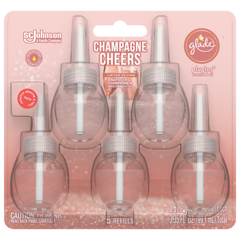 Glade PlugIns Scented Oil Refills, Champagne Cheers, 5 Count