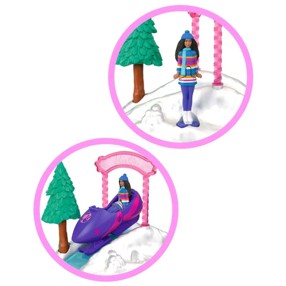 Mini Barbie Land Dream Snowmobile Collectible Playset, image 2
