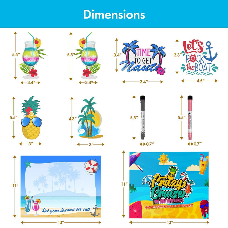 Crazy Cruise Door Decorations Magnetic 10-Piece Set - First Choice Buying