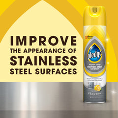 Pledge Expert Care Stainless Steel Cleaner, Lemon, 9.7oz