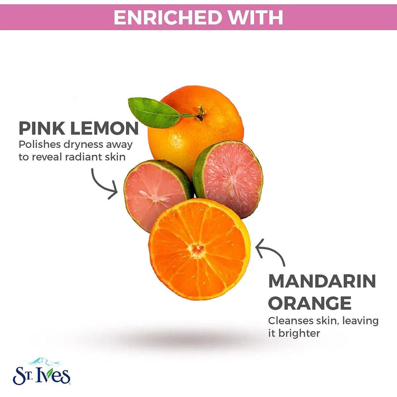 St. Ives Radiant Skin Pink Lemon & Mandarin Orange Scrub, 6 Oz
