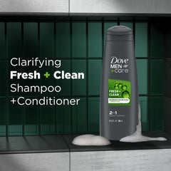 Dove Men+Care 2-in-1 Shampoo & Conditioner, Fresh + Clean, 12 oz