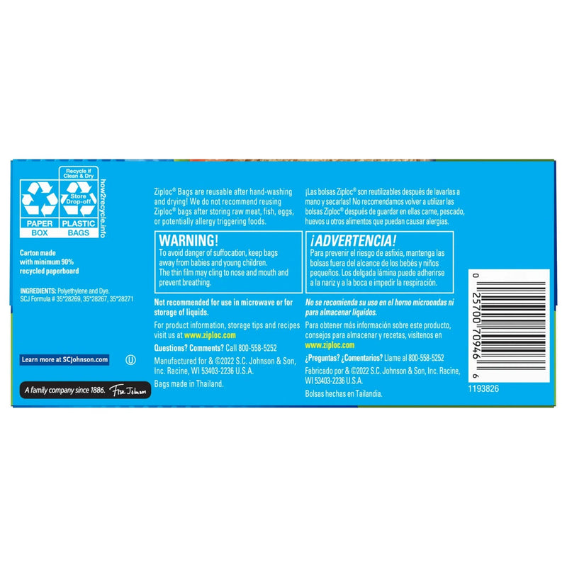 Ziploc Sandwich Bags with EasyGuide Technology, 280 Count ( 7" x 5" )