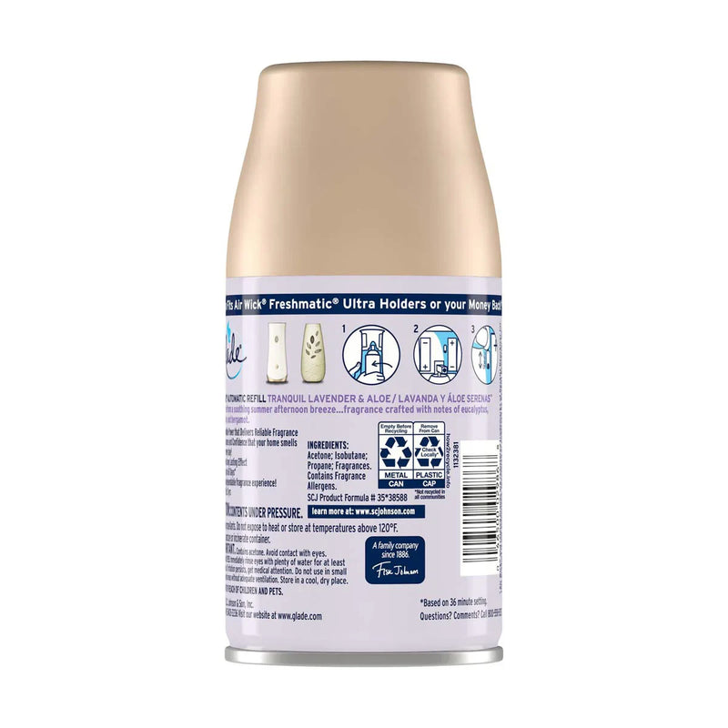 Glade Automatic Spray Refills, Tranquil Lavender & Aloe, 6.2oz