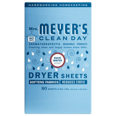 Mrs. Meyer's Dryer Sheets, Rain Water, 80 Count