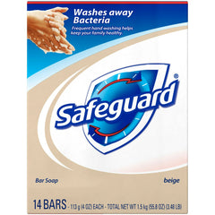 Safeguard Bar Soap, Beige – Washes Away Bacteria, 14 Bars, 4 oz Each