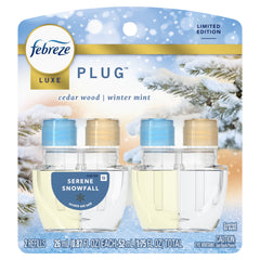 Febreze Luxe Plug Scented Oil Refills, Serene Snowfall, 0.87oz, 2 Count