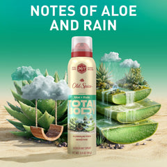 Old Spice Total Body Deodorant Spray, Aloe + Rain, 3.5oz
