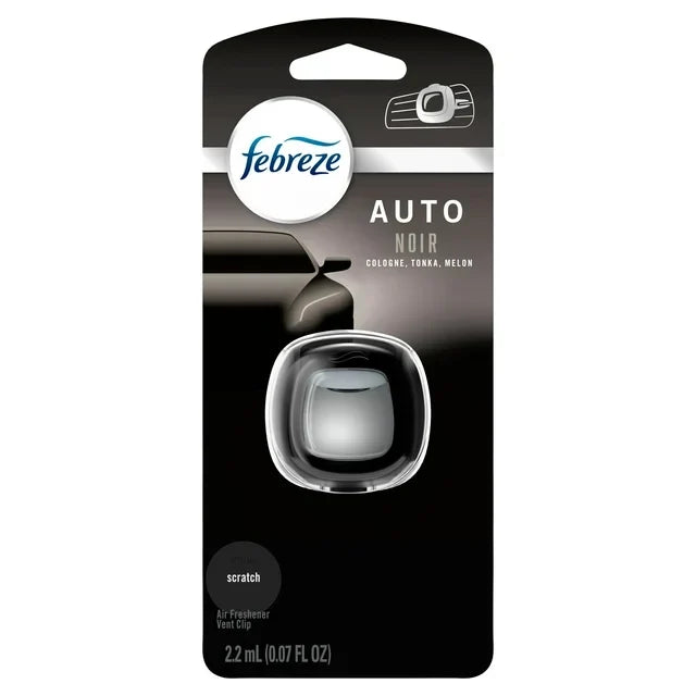 Febreze Auto Car Vent Clip Air Freshener, Noir, 1 Count