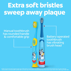 Colgate Bluey Brushstastic Gift Set with Manual & Battery Toothbrushes, Toothpaste & Cap