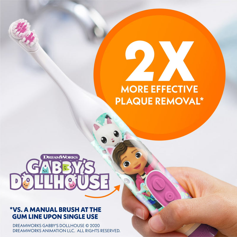 Spinbrush Kids Battery Powered Soft Bristle Toothbrush, Gabby's Dollhouse