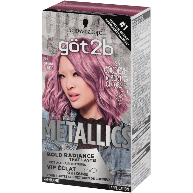 Got2b Metallics Permanent Hair Color, M84 Sakura Pink