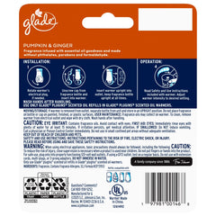 Glade PlugIns Starter Kit, 1 Warmer + 2 Refills, Pumpkin & Ginger