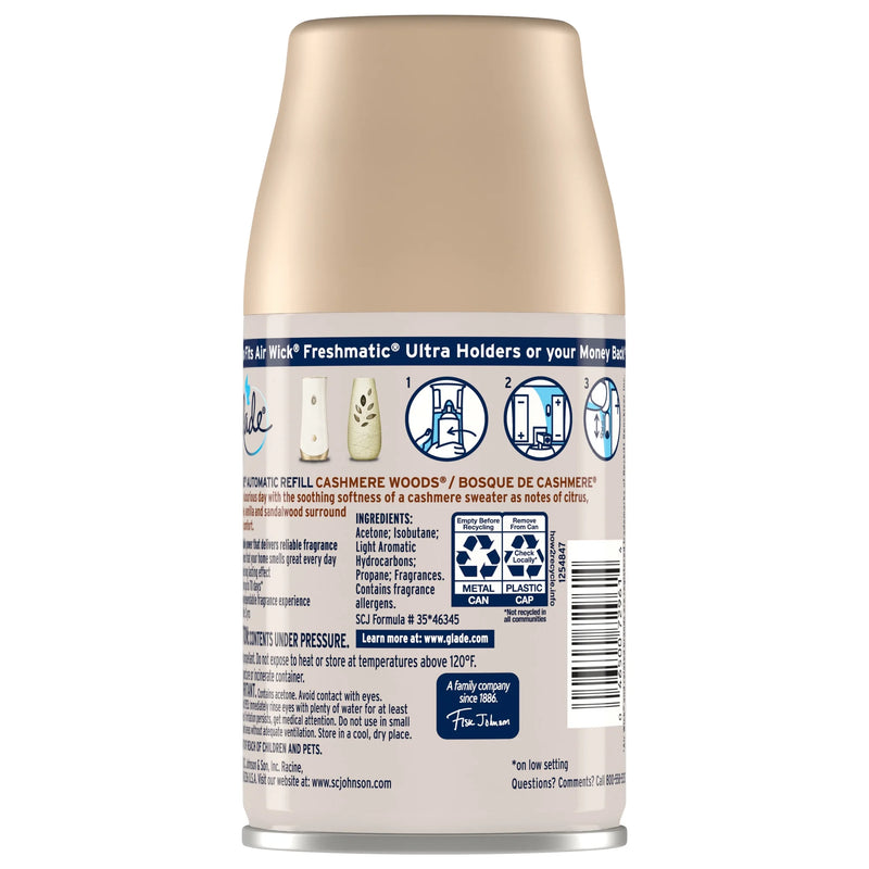 Glade Automatic Spray Refills, Cashmere Woods, 6.2oz
