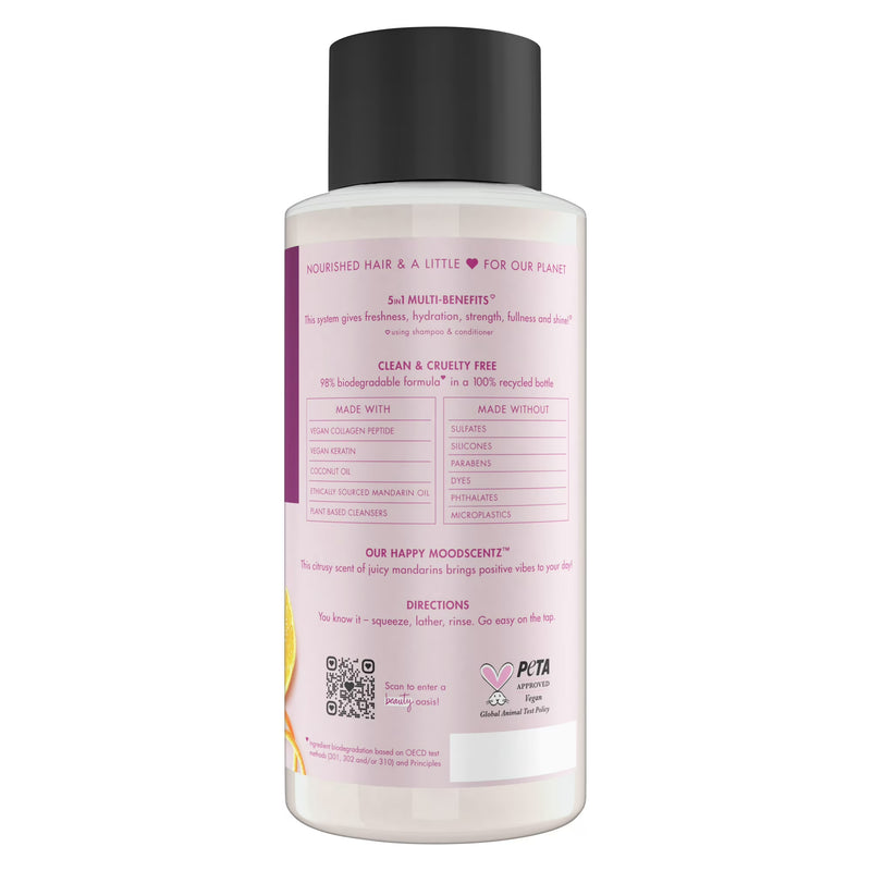 Love Beauty & Planet 5-in-1 Multi-Benefit Shampoo, Vegan Keratin & Sunkissed Mandarin, 13.5oz