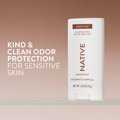 Native Sensitive Deodorant Stick, Coconut & Vanilla, 2.65 oz, image 4