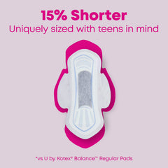 U by Kotex Teen Ultra Thin Pads with Wings, Heavy, 28 Count